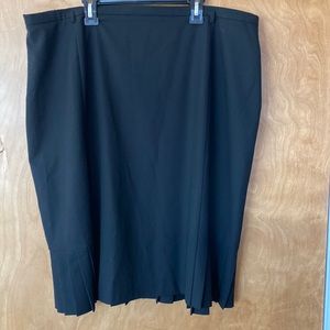 Vintage Talbots Womens Plus size bottom pleated black skirt work dress attire